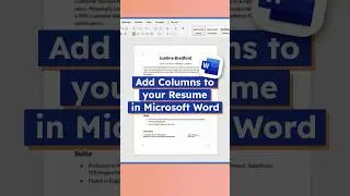 Как добавить столбцы в резюме в Microsoft Word 📁 #microsoftwordtips #resumebuilding