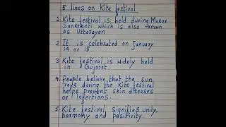 5 lines on KITE FESTIVAL. #educational #learning #essay