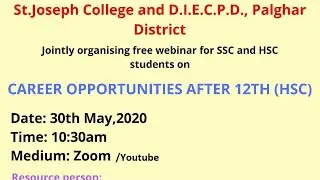 Career Counselling For SSC and HSC students by Mr. Almeida Robert sir