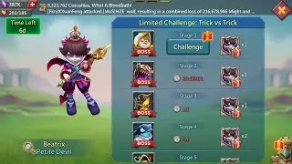 Lords mobile limited Challenge: trick vs trick | Petite Devil stage 1 AutoMode | Beatrix stage 1