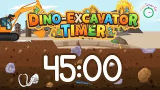45 Minute Dinosaur Excavator Adventure! Visual Timer for Kids