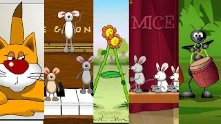 HAPPY BIRTHDAY - musical mice, ants, cats, rats and flowers animation compilation