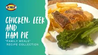 Пирог с курицей, луком-пореем и ветчиной