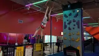 Zoey does the leap of faith at urban air