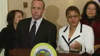 Senate President pro Tem Steinberg  and Speaker Bass discuss budget crisis solutions