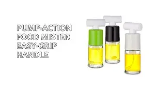 Pump-action food mister easy-grip handle