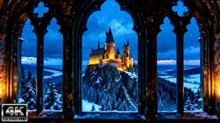 🔴 LIVE 🪟 Hogwarts Window View — Relaxing Harry Potter Ambience for Study & Sleep ✨(NO MUSIC)