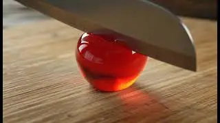 Cutting a Glossy Apple 🍎 | ASMR MACRO 8K