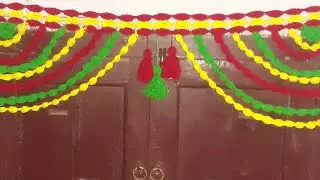 Simple Toran Design For Doors #Doorhanging #crochet Toran #handembroidery   #macrame toran