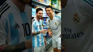 Messi & Ronaldo in a Supermarket 😳🥤 | Unexpected Ending! #shorts #ronaldo #messi