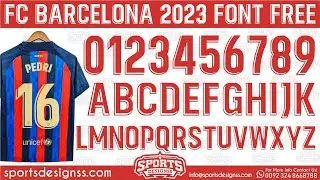 FC Barcelona 2023 Football Font Free Download by Sports Designss _ Download Barcelona 2023 Font