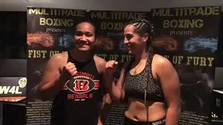 WEIGH IN - MultiTrade Fist of Fury 6 - Nailini Helu, Lani Daniels, Andrei &lsquo;Renegade&rsquo; Mikhailovich