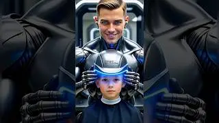 Barber Robot: Hyper-Modern Hair Styling 😯#shorts