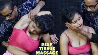 Full Body Oil Massage of Indian Girl | Heavy Oil Belly Massage | Neck Cracking | Head Massage | ASMR