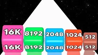 2048 Cube Run vs Roll Crowd - All Level Gameplay Walkthrough (Freeplay, Max Level) New Update