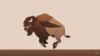 bison run/fly cycle (+ animation process)