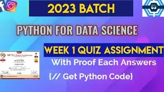Python For Data Science Assignment Solution | Week 1 | NPTEL | SWAYAM 2023
