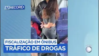 Passageira é presa com carga de drogas dentro de ônibus na RJ-124