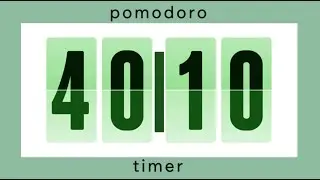 40 I 10 pomodoro timer / 4 hour &bull; mint design &bull; flip timer &bull; no music &bull; only bell / productivity