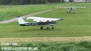 Cessna F150G landing on a GRASS RUNWAY