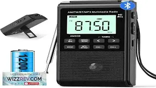 Pocket AM FM Radio with Bluetooth Receives1200mAh Rechargeable Battery Portable Transistor