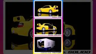 2003 Subaru Impreza WRX STI RHD Yellow with Carbon Hood 1/18 Diecast Model Car by Solido 4K