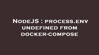 NodeJS : process.env undefined from docker-compose