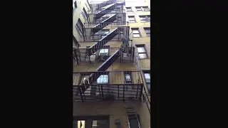 Fire escape scrape-painting Queens