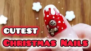 Easy Gingerbread Cookie Nail Art 🎄🍪 Cute Christmas Nail Designs You&rsquo;ll Love #nailart #holidaynails