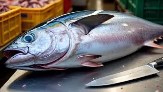 Everyday of My Life ❗🔥 Exploring Sorong Fish Market live broadcast of yellowfin tuna cutting