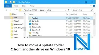 How to move AppData folder C from another drive on Windows 10