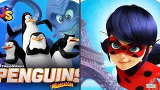 Penguins of Madagascar: Dibble Dash🐧 VS Miraculous Ladybug e Chat Noir 🐞 UNLOCK CAT WALKER!