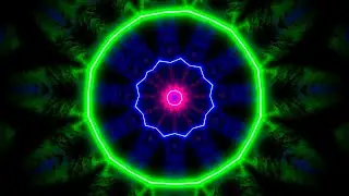 🎥 4K TUNEX &ndash; Gr&uuml;ne Neon-Mandala mit abstrakten geometrischen Formen | 2 Stunden (Ohne Audio) 🌌💚✨