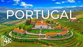 Portugal 4K 🌊 Coastal Cliffs, Historic Towns & Sunlit Atlantic Landscapes with Gentle Melodies