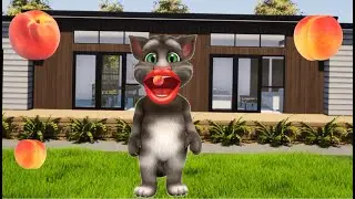 Talking Tom Cat eating Peach