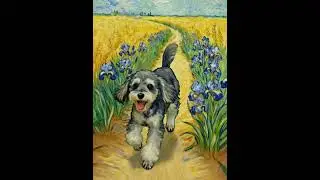 Happy Puppies Under the Starry Sky and in the Garden #ai #puppy #dog #cute #pets #funny #art