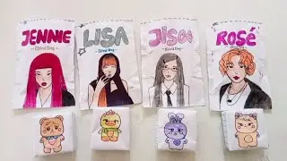 🖤 BLACKPINK💖 blind bag unboxing + packaging *asmr* video. (paper diy💸)