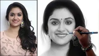 HOW TO DRAW KEERTHI SURESH (MAHANATI FAME) || 2020 # 20 #NANDHANAARTCLUB @NANDHANAARTSCLUB