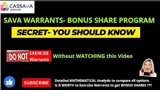 CASSAVA SCIENCES WARRANTS BONUS AWARD | CASSAVA SCIENCES STOCK | SAVA WARRANTS EXERCISE | $SAVA