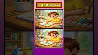 Find 3 Differences | Drawing | Can you find it?  #drawingforkids #drawings #drawingshorts #braintest