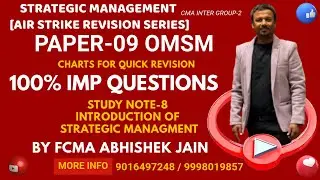 LECTURE:1: REVISION OF STUDY NOTE-8 INTRODUCTION OF STRATEGIC MANAGEMENT [ AIR STRIKE WITH CHARTS]