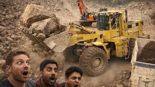 Rock Show loading with Caterpillar Loader: Trolley load Up Here #mountainview 