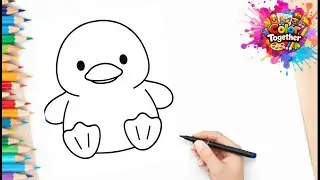 Cute Baby Chick Drawing 🐥 | Easy Coloring Page | Relaxing Art