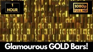 Glamourous Gold Bars | Luxury Metal Screensaver | 1 HOUR Vivid Wallpaper & Background Experience!