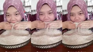DYMA KULINER 💕ASMR RAW RICE EATING 💕Makan Beras Mentah💕#shorts #asmr #mukbang @Dymakuliner @dymaaaaa