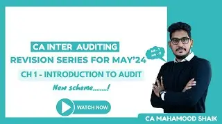 CA Inter revision series (Eng) | Introduction  to Audit | | CA inter audit New Scheme | CA Mahamood