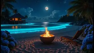 1-Hour Cottage & Neon Waves 4 K | Dark-Screen Ocean for Deep Sleep 2025