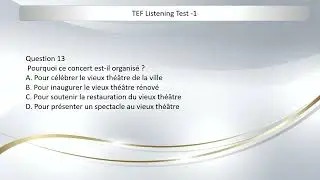 TEF Canada – Test d’Évaluation de Français Listening Comprehension Test#tefcanada #french