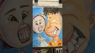 Nice couple from Japan. #caricature #funny #art #iridescence