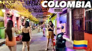 🇨🇴 What a Vibe!! | Cartagena Colombia | 4k Walk Block Party
